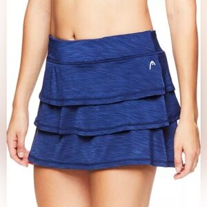 HEAD Ruffled Tiered Athletic Performance Scalloped Skort In Medieval Blue Sz XL
